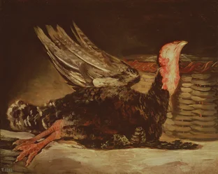 Naturaleza muerta de un pavo muerto y una cesta de mimbre, 1806